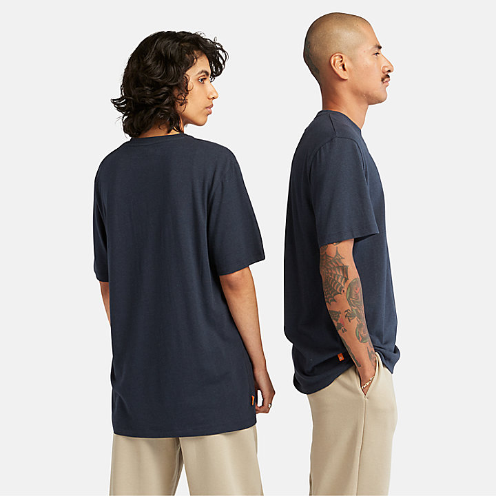 T-shirt Refibra™ à logo graphique unisexe en bleu marine