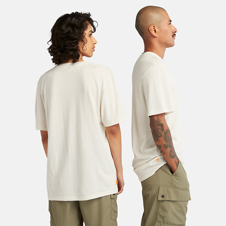 T-shirt Gráfica com Logótipo Refibra™ Sem Género em branco-