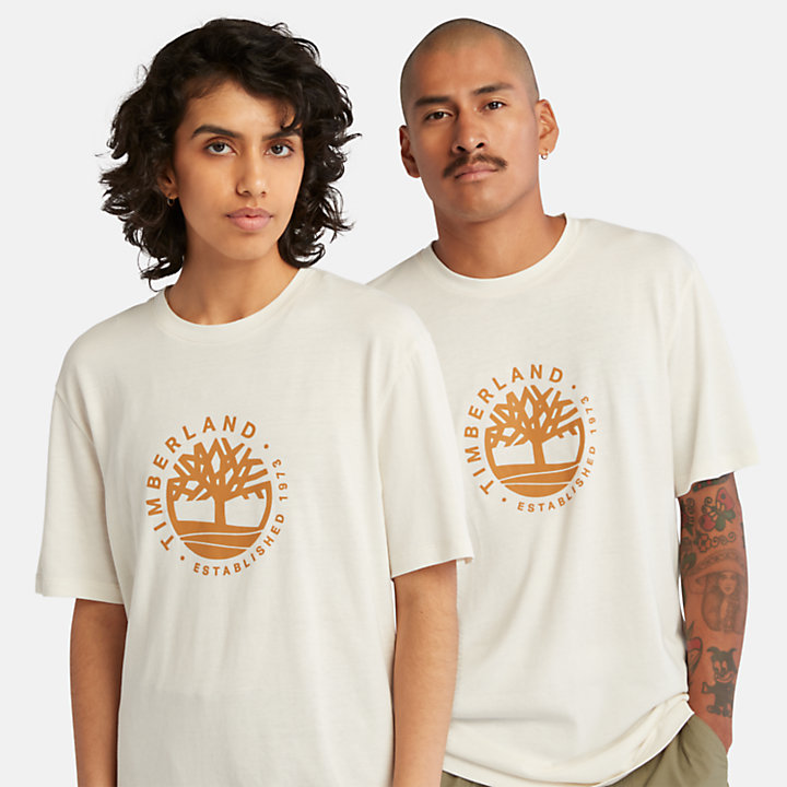 Refibra™ Logo Graphic T-shirt voor heren in wit-