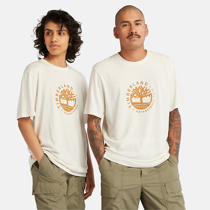 T-shirt Grafica con Logo Refibra™ All Gender in bianco-