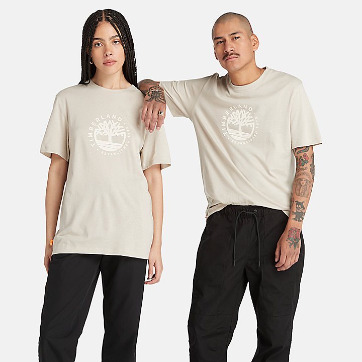 Tencel™ x Refibra™ T-shirt met Grafisch Logo in beige