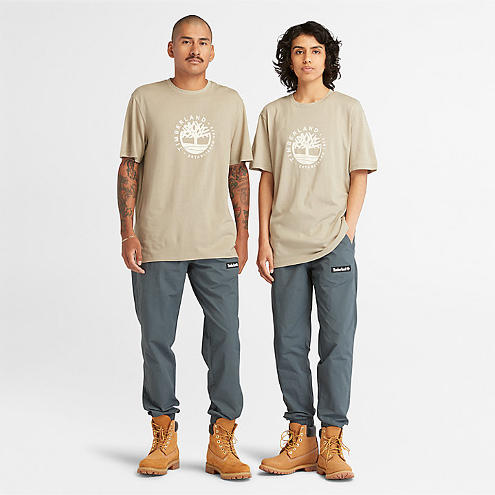 T-shirt Gráfica com Logótipo Refibra™ Sem Género em verde-claro