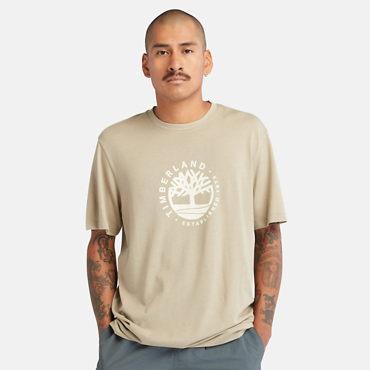 T-shirt Gráfica com Logótipo Refibra™ Sem Género em verde-claro-