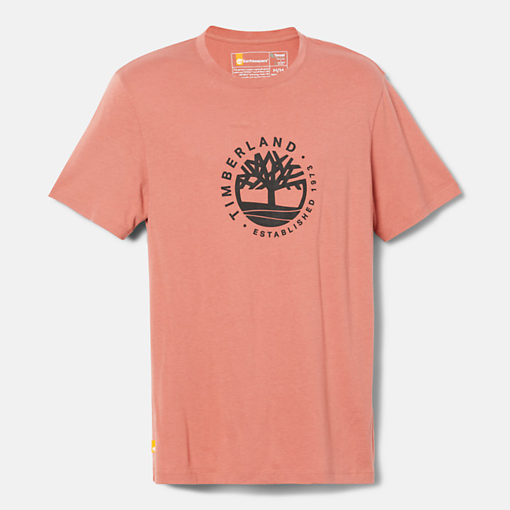 Refibra™ Grafik-T-Shirt mit Logo für Herren in Rotbraun-