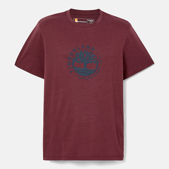 Camiseta con logotipo gráfico Tencel™ x Refibra™ en burdeos-
