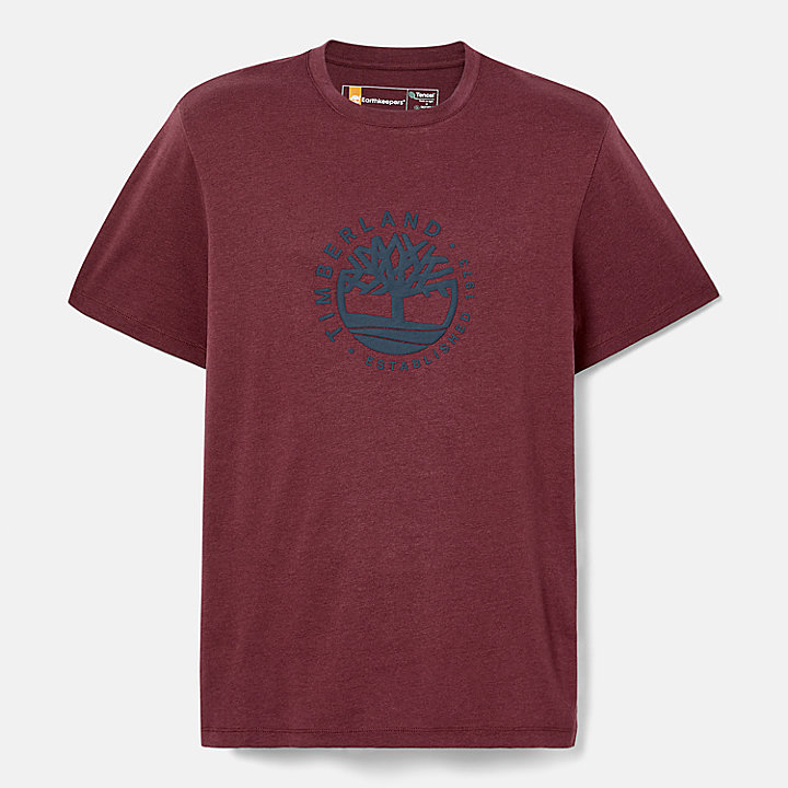Tencel™ x Refibra™ Graphic Logo T-Shirt in Burgundy