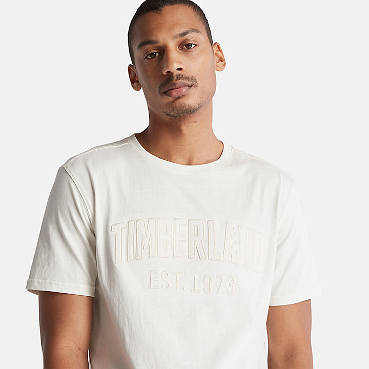 Brand Carrier T-shirt met moderne wassing voor heren in wit