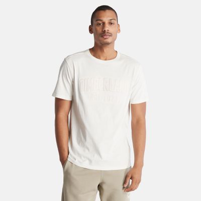 Timberland Camiseta Brand Carrier Con Lavado Contemporáneo Para Hombre En Blanco Blanco
