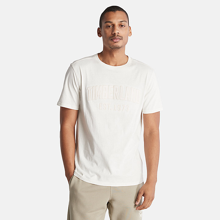 T-shirt Modern Wash Brand Carrier da Uomo in bianco