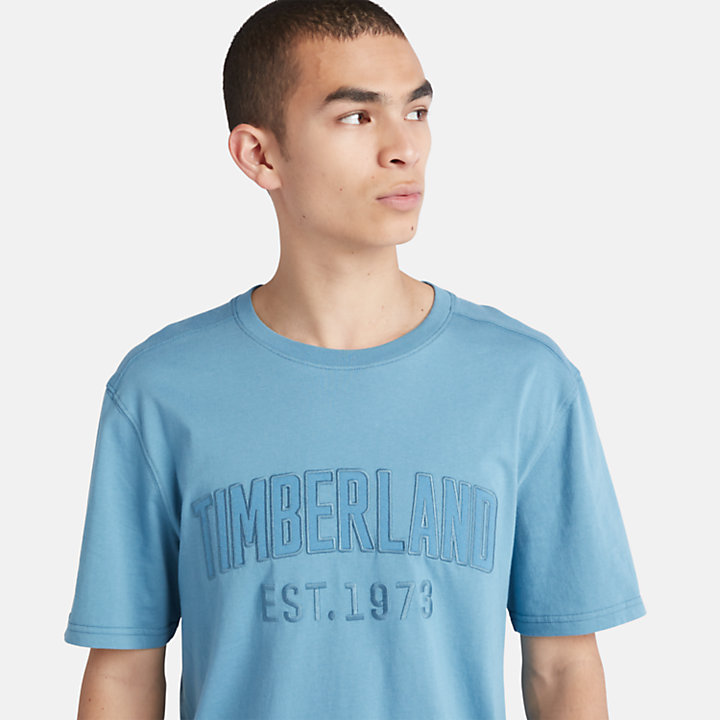 Brand Carrier T-shirt met moderne wassing voor heren in blauw-