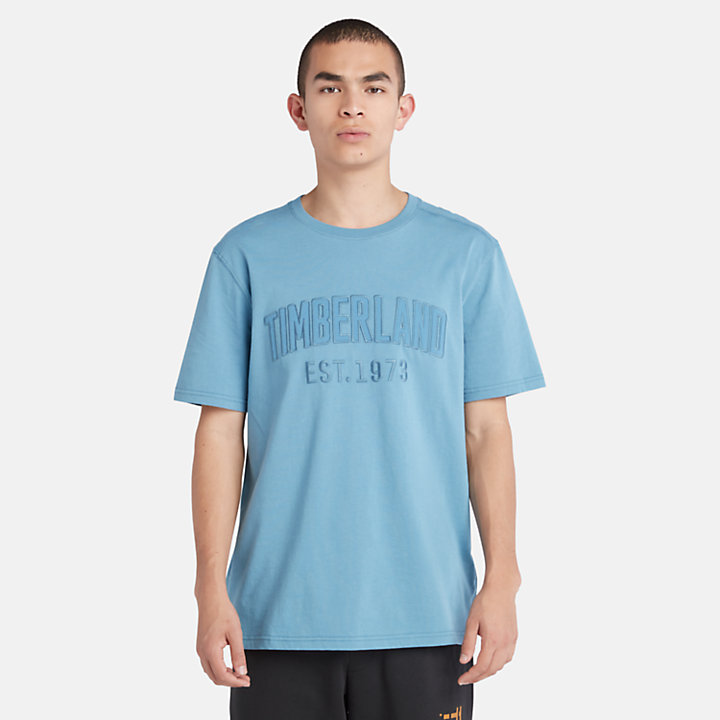 Brand Carrier T-shirt met moderne wassing voor heren in blauw-