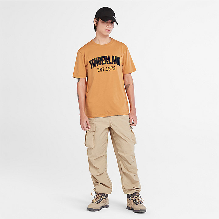 T-shirt Modern Wash Brand Carrier para Homem em laranja