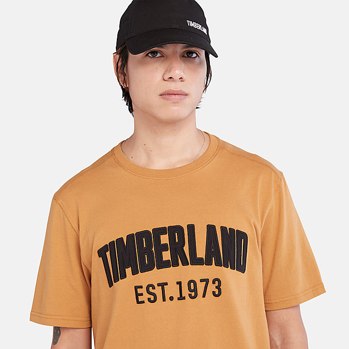 Brand Carrier T-shirt met moderne wassing voor heren in oranje