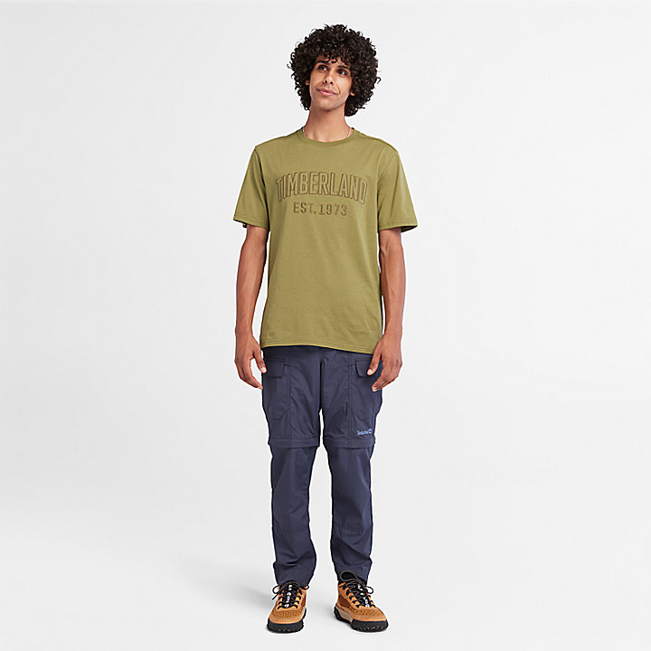 T-shirt Modern Wash Brand Carrier pour homme en vert foncé