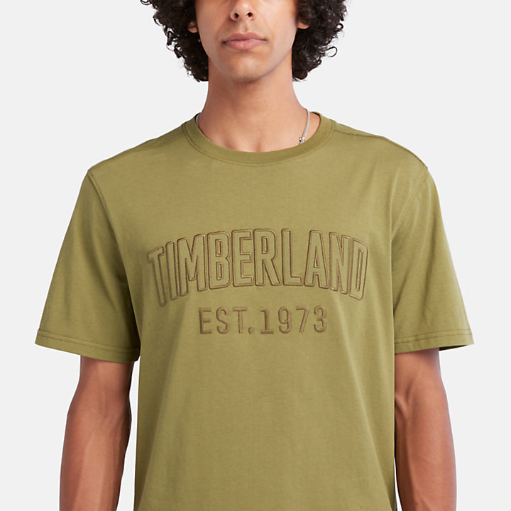 Brand Carrier T-shirt met moderne wassing voor heren in donkergroen-