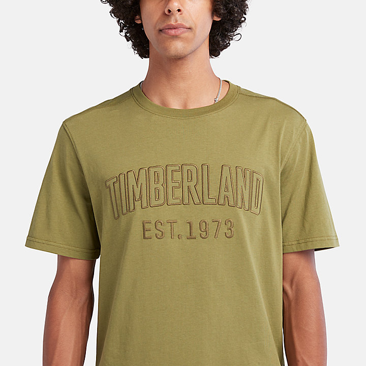 T-shirt Modern Wash Brand Carrier da Uomo in verde scuro