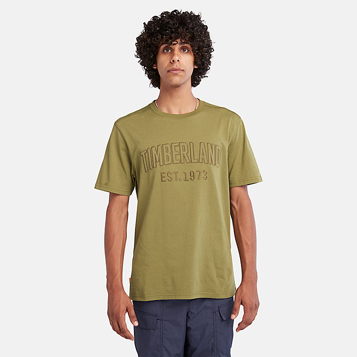 T-shirt Modern Wash Brand Carrier pour homme en vert foncé