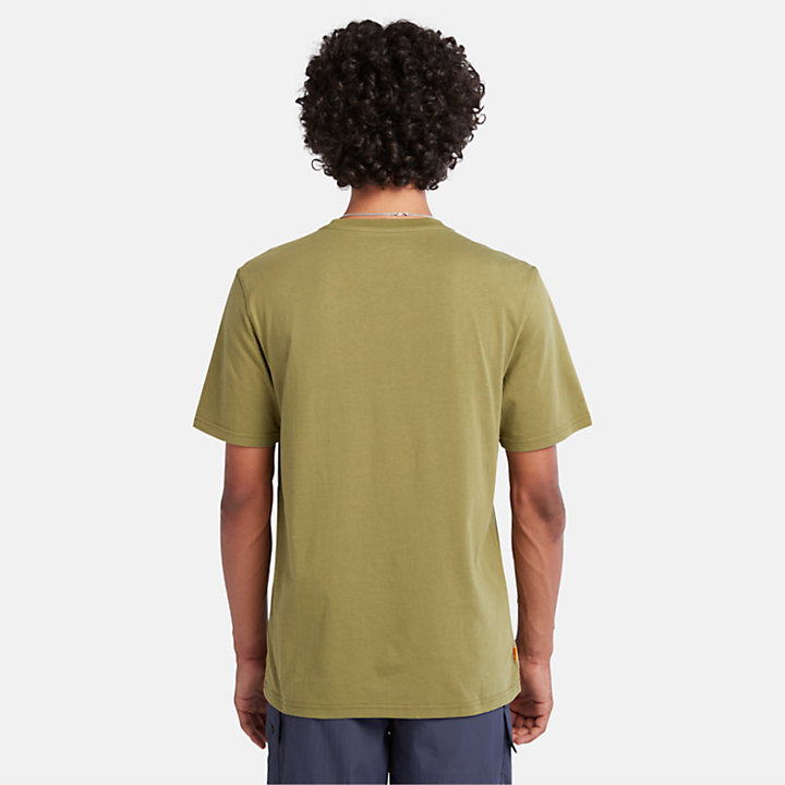T-shirt Modern Wash Brand Carrier para Homem em verde-escuro-