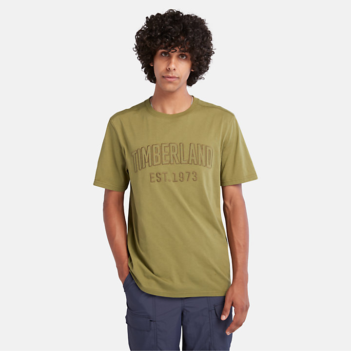 T-shirt Modern Wash Brand Carrier pour homme en vert foncé-