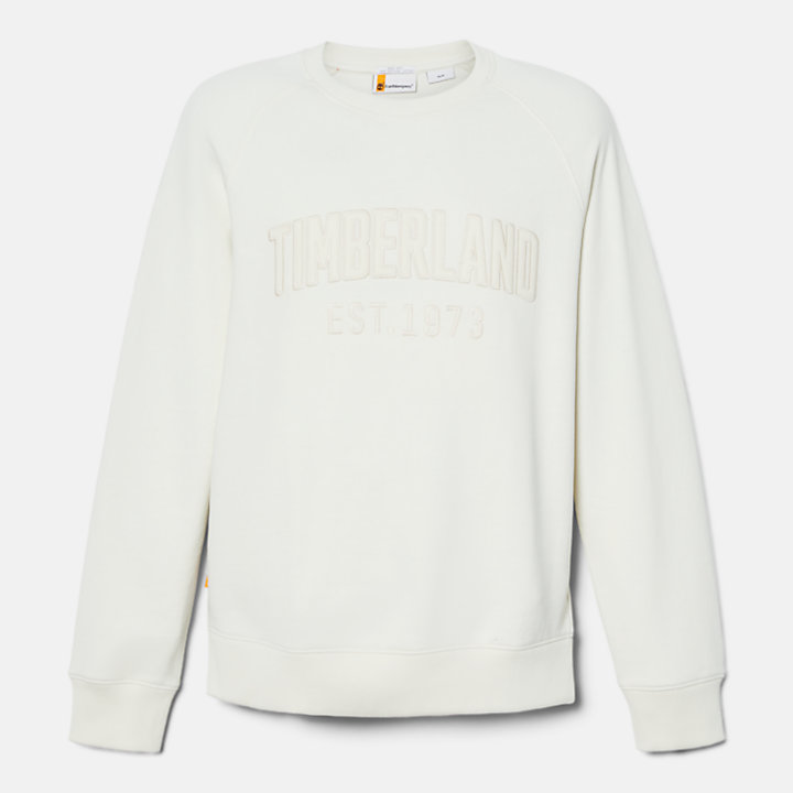 Sweatshirt mit Logo in moderner Waschung für Herren in Weiß-