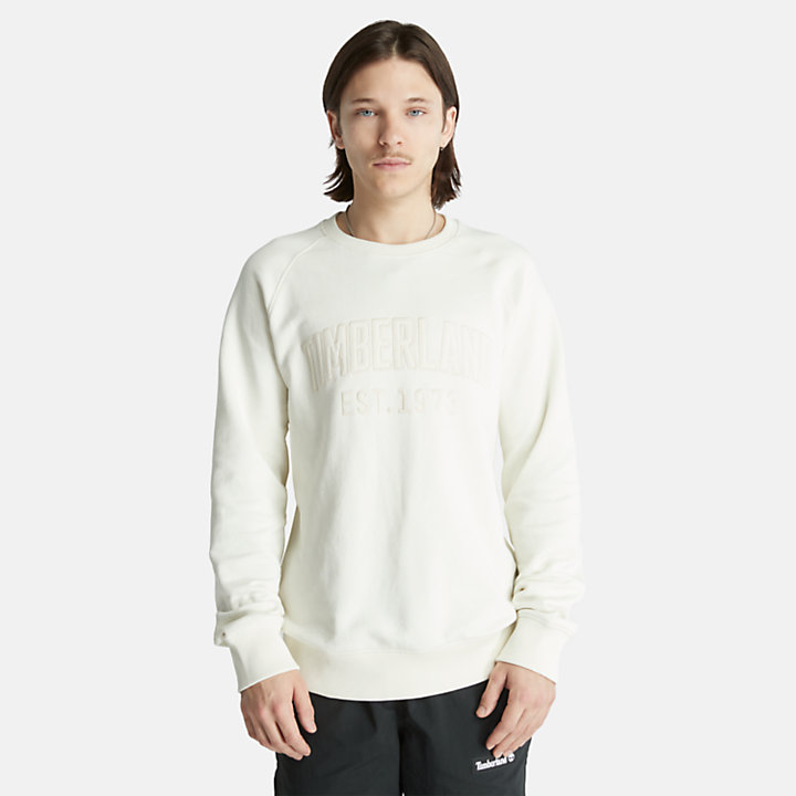 Modern Wash Logo Sweatshirt for Men in White-