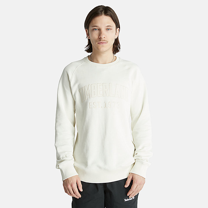 Sweat-shirt moderne à logo délavé pour homme en blanc