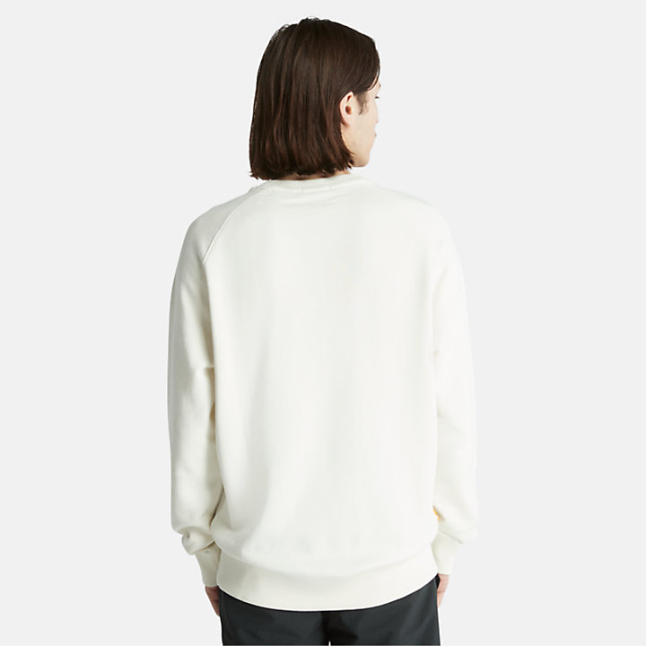 Sweatshirt mit Logo in moderner Waschung für Herren in Weiß-
