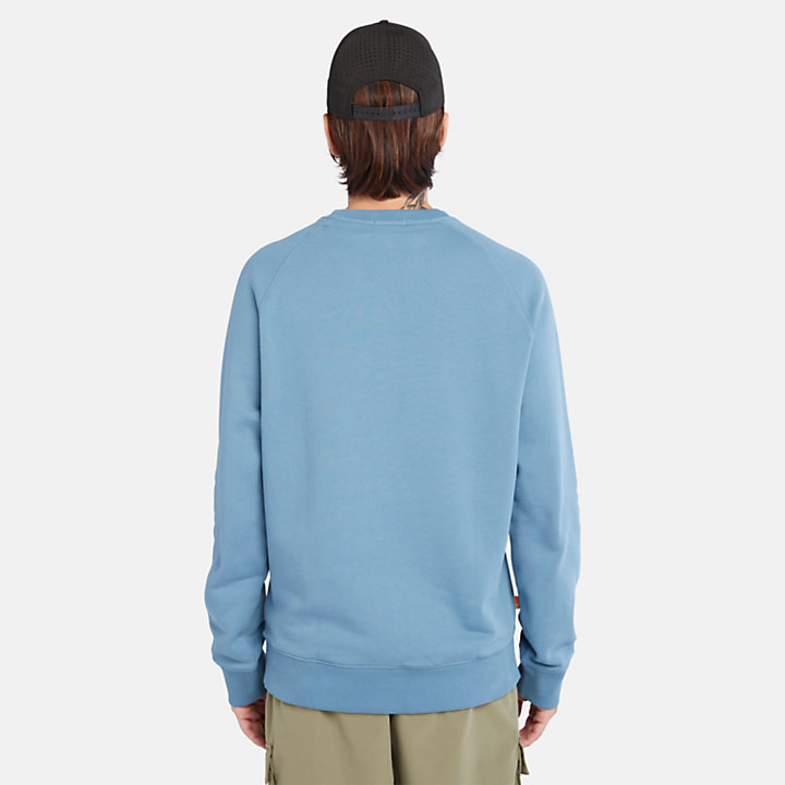 Sweat-shirt moderne à logo délavé pour homme en bleu-