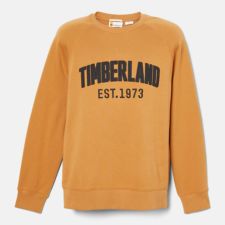 Sweat-shirt moderne à logo délavé pour homme en orange-