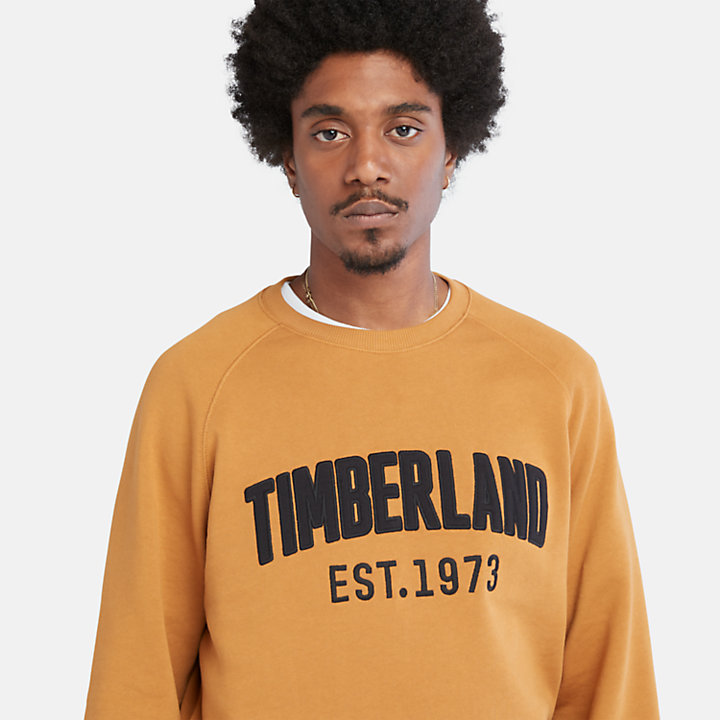 Modern Wash Sweatshirt met logo voor heren in donkergeel-
