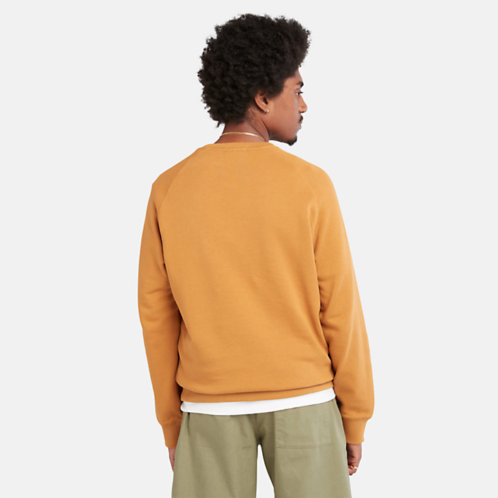 Sweatshirt mit Logo in moderner Waschung für Herren in Orange-