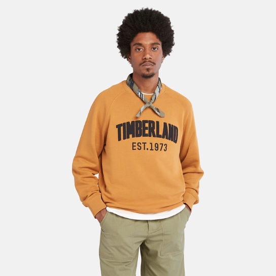 Modern Wash Logo Sweatshirt for Men in Orange | Timberland