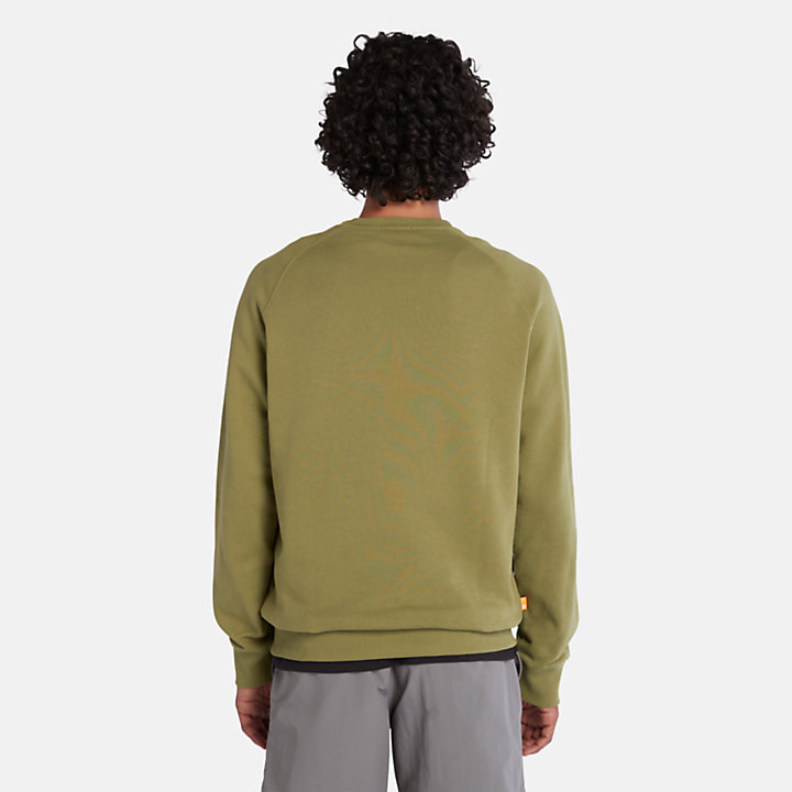 Sweat-shirt moderne à logo délavé pour homme en vert (foncé)-