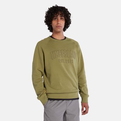 Timberland Modern Wash Sweatshirt Met Logo Voor Heren In Donkergroen Groen, Grootte XL