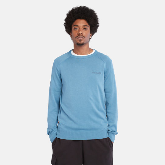 Jersey de cuello redondo y lavado contemporáneo para hombre en azul | Timberland
