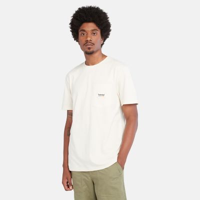 Timberland Camiseta De Algodón Con Bolsillo Para Hombre En Beis No Color