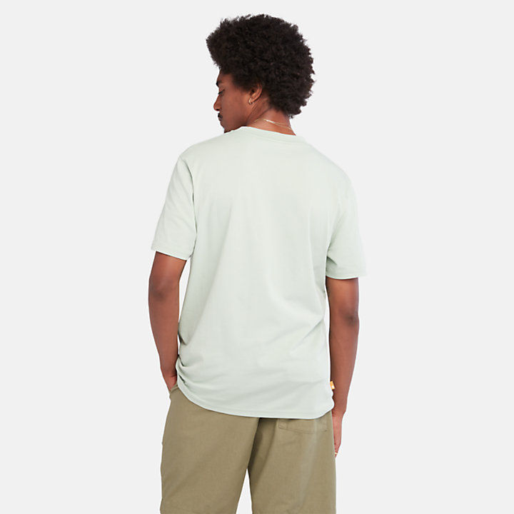T-shirt à poche en coton pour homme en vert clair-
