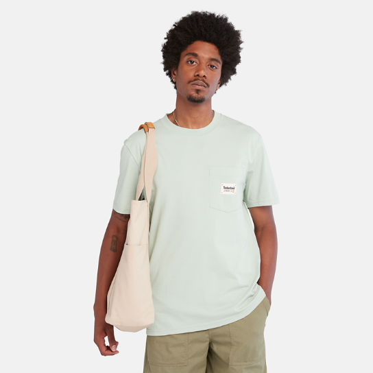 Baumwoll-T-Shirt mit Tasche für Herren in Hellgrün | Timberland