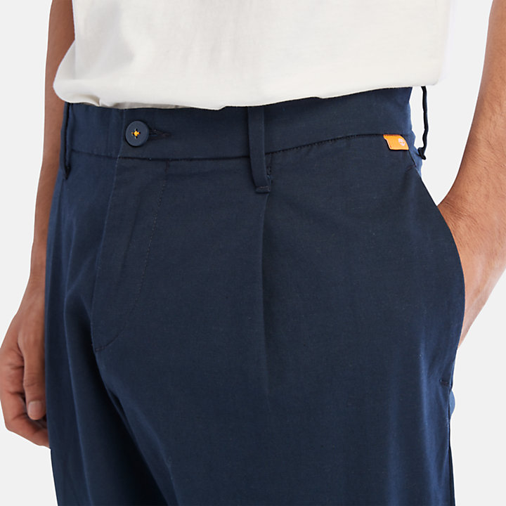 Pantalones de tejido ligero para hombre en azul marino-
