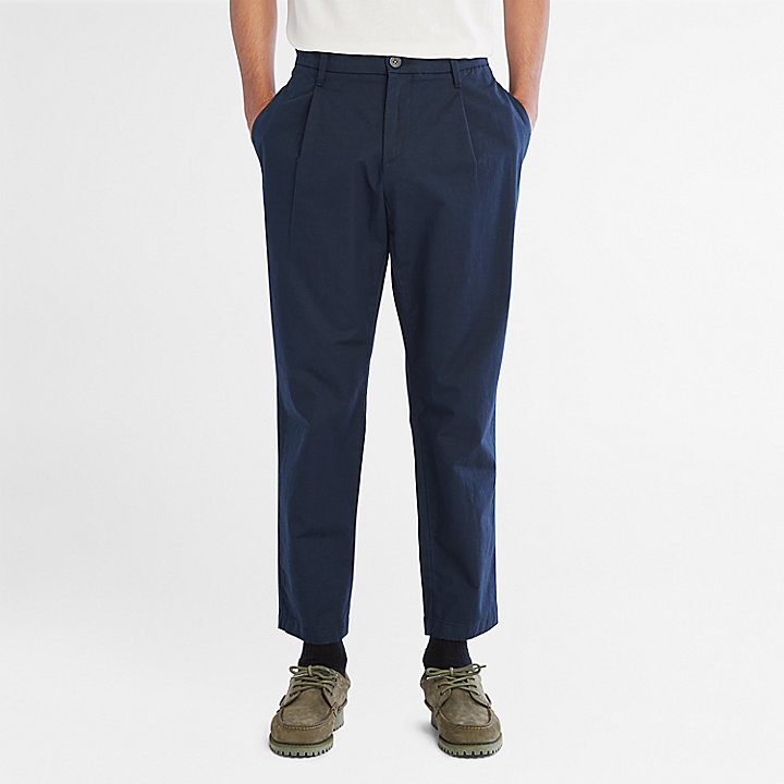 Pantalones de tejido ligero para hombre en azul marino