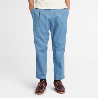Timberland Lightweight Woven Trousers For Men In Blue Beige