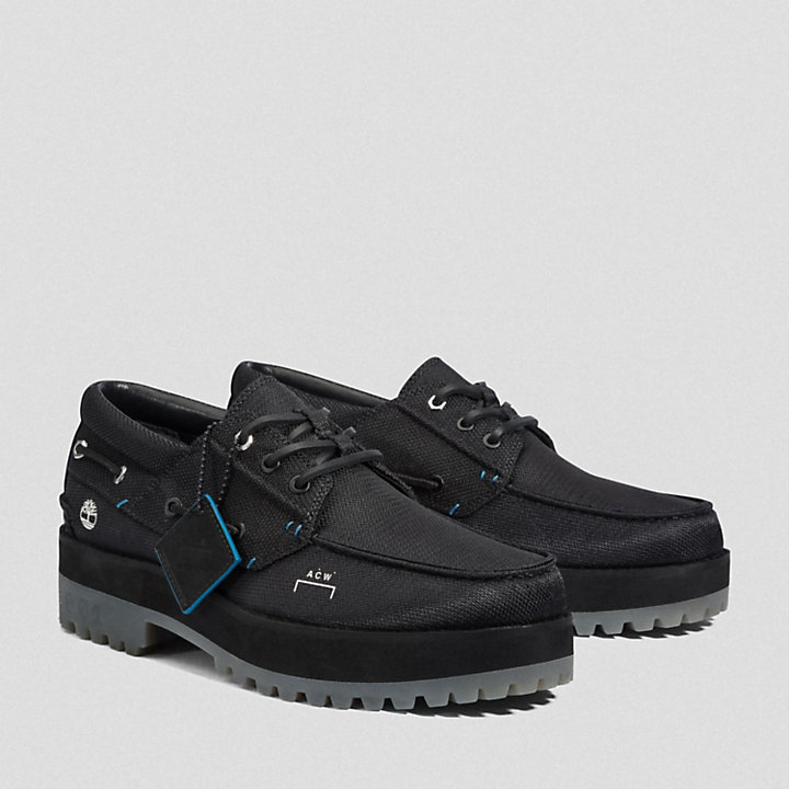 Timberland® x A-COLD-WALL* Future73 3-Eye Handsewn Boat Shoe for Men in Black-