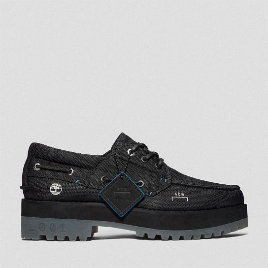 Timberland® x A-COLD-WALL* Future73 3-Eye Handsewn Boat Shoe for Men in Black | Timberland