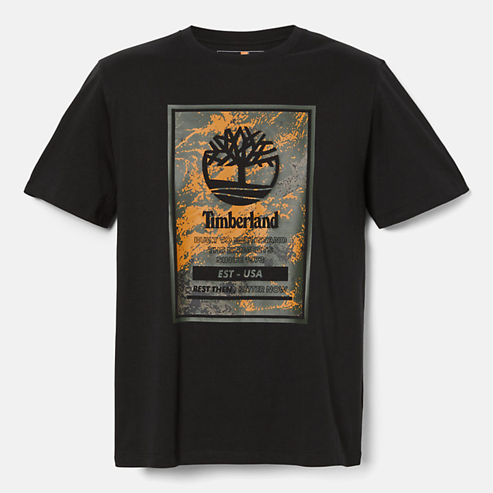 Uniseks T-shirt met logoprint in zwart-