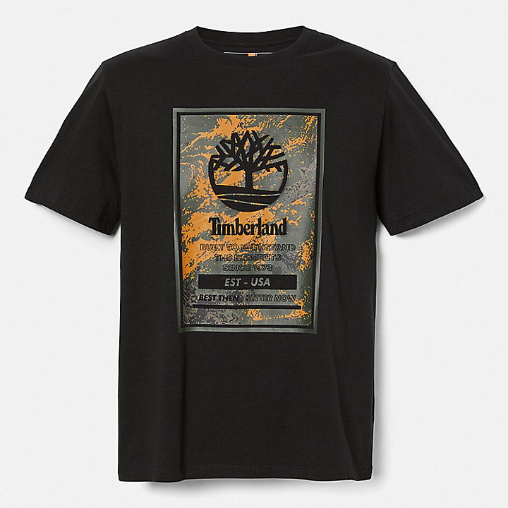 T-shirt à logo imprimé unisexe en noir