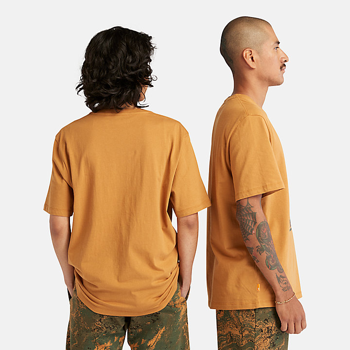 Uniseks T-shirt met logoprint in oranje