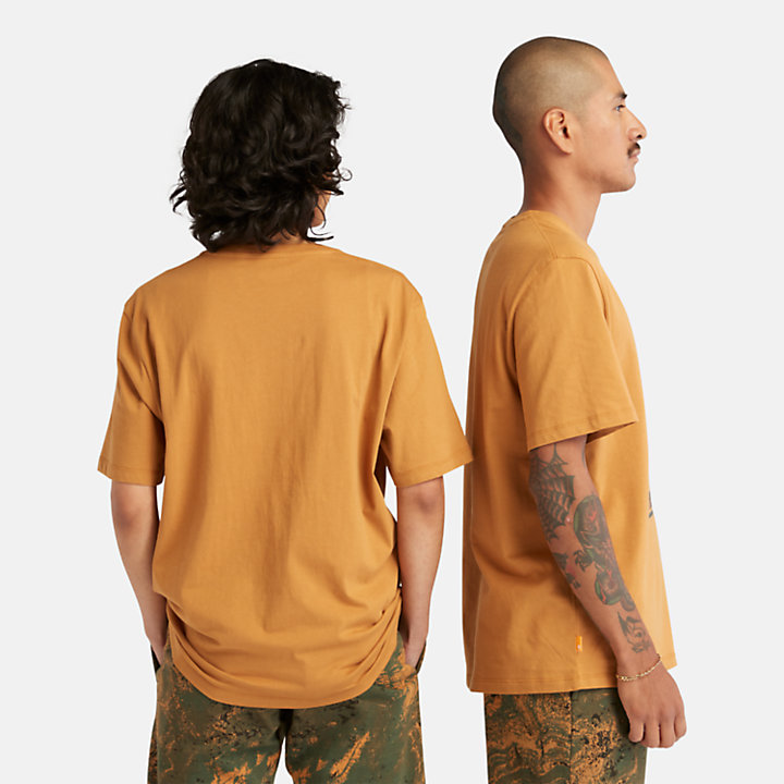 Printed Logo Tee for Men in Orange-