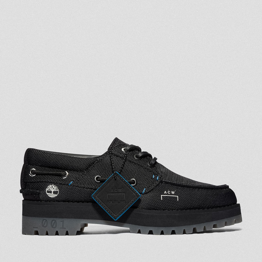 Timberland X A-cold-wall* Future73 3-eye Handsewn Boat Shoe For Women In Black Black, Size 6