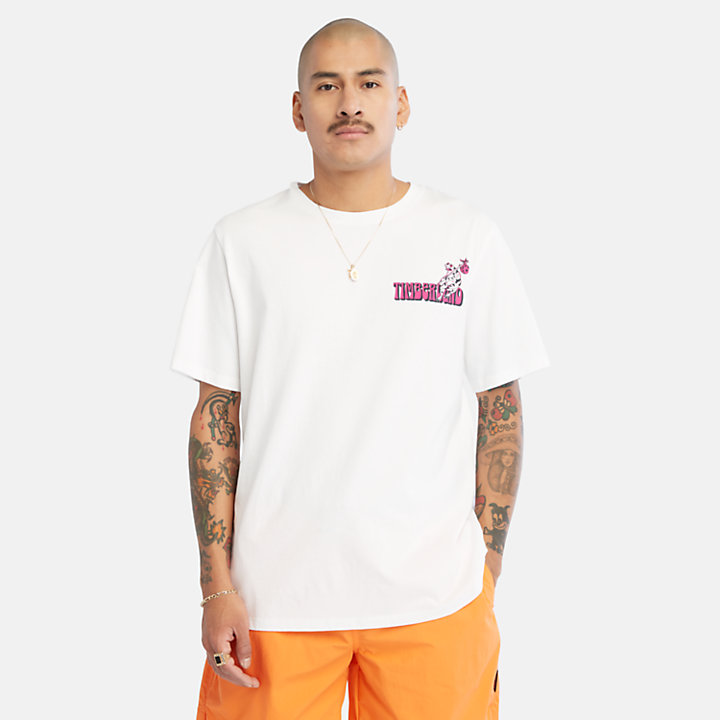 All Gender High Up in the Mountain Graphic Tee in White-