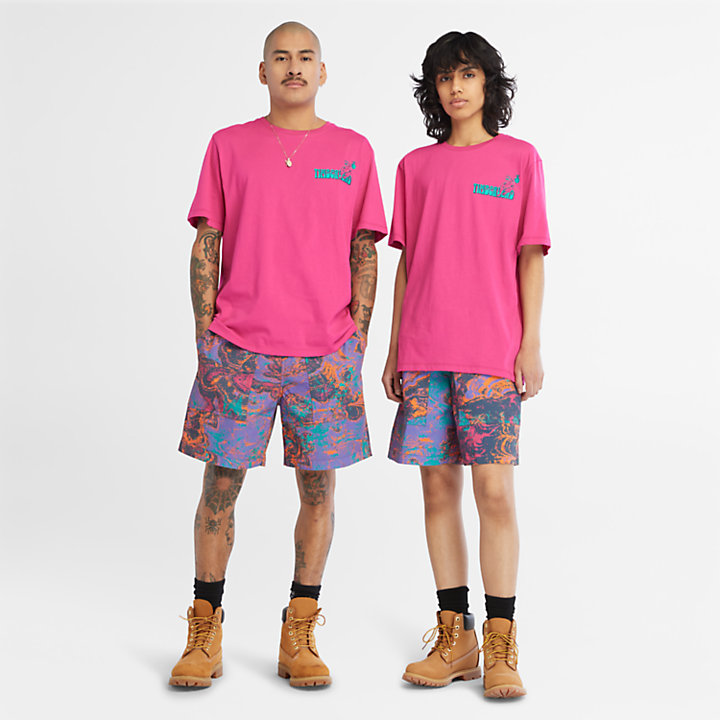 All Gender High Up in the Mountain Grafik-T-Shirt in Pink-